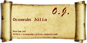 Ocsenás Júlia névjegykártya