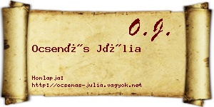 Ocsenás Júlia névjegykártya