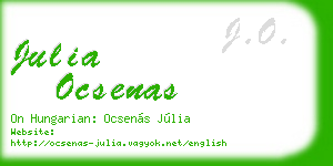 julia ocsenas business card